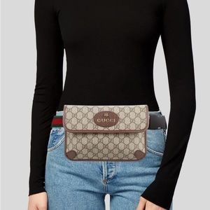 GUCCI Neo Vintage GG Supreme Belt/Bum Bag Cream Brown PVC Leather - like new